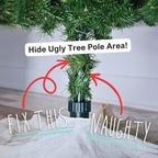 Realistic Faux Brown Bark Xmas Tree Skirt Hides Fake Pole, By Christmas Tree Hugger