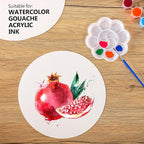 FEITAKE Round Watercolor Paper 100% Cotton/Cold Pressed / 140lb (300gsm) 8" Diameter 30 Sheets Pack Art Paper for Watercolor Gouache Ink Acrylic & Crafting