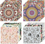 48 Sheets 24 Designs Scrapbook Paper Pad, 6"×6" Single-Sided Decopodge Craft Cardstock Paper,Scrapbooking DIY Decorative Background Cardmaking Supplies.Datura&Flowers