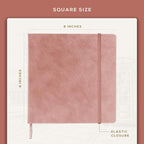 Beechmore Books Square Sketchbook – 8x8 Premium Vegan Leather Bound Large Sketch Book Hardcover with 156 Thick 160gsm Perforated Ivory Pages, Blank Sketch Pad, Gift Boxed Back Pocket, Ribbon Bookmark