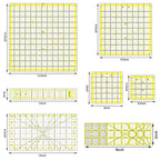 Quilting Rulers, 7 Piece Acrylic Ruler (12.5"X12.5", 9.5"X9.5", 6"X6", 4.5"X4.5",12"x6.5",9"x3",12"x2"), Sewing & Quilting Templates