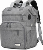 Knitting Bag Backpack Yarn Storage Organizer Travel Bag with USB Charging Port, Large Tote Bag Holder Case for Knitting Needles, Crochet Hooks, Accessories, Grey