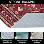 Tribal Rugs Summer Tropical 4x6 Area Rugs Wine Red Traditional Boho Vintage Oriental Rug Carpet for Bedroom Kitchen Dining Living Room Indoor Entryway Washable