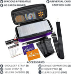 Quiver Time Purple Bolt Card Carrying Case fits Pokemon Cards and other TCG Games - Storage Bag for Playing/Trading Cards and Deck Box (Straps, Dividers & 100 Apollo Card Sleeves)