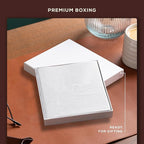 Beechmore Books Square Sketchbook – 8x8 Premium Vegan Leather Bound Large Sketch Book Hardcover with 156 Thick 160gsm Perforated Ivory Pages, Blank Sketch Pad, Gift Boxed Back Pocket, Ribbon Bookmark