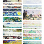 YUBX Landscape Washi Tape Set in Oil Painting Style 24 Rolls Scenery Drawing Masking Graphic Decorative Tapes for Arts, DIY Crafts, Journals, Planners, Scrapbook, Wrapping