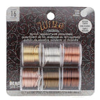 The Beadsmith Craft Wire Assortment - Tarnish-Resistant Copper Wire for Jewelry Making, 6-Pack, 0.75-Inch Mini Spools, 1 Yd Each, 16-Gauge, Assorted Colors, Medium Temper