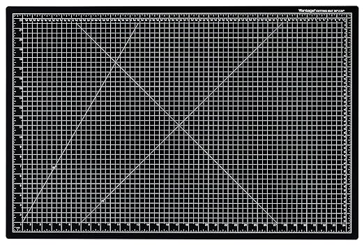 Dahle Vantage 10673 Premium Self-Healing Cutting Mat, 24"x36", 1/2" Grid, 5 Layers for Max Healing, Perfect for Crafts & Sewing, Black