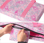 American Mahjong Game Set, 166 White Tiles, 4 All-in-One Color Rack/Pushers, Complete Mahjong Set with Pink Printed Carrying Bag