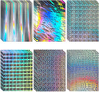 24 Sheets Holographic Cardstock 8.5 x 11in, 250gsm/92lb 6 Mixed Styles Metallic Cardstock Shiny Iridescent Mirror Paper Thick Foil Board for Scrapbook,Card Making,Crafts,Party Decoration (Multicolor)
