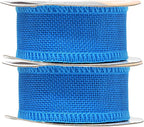 Mandala Crafts Sky Blue Burlap Ribbon 1.5 Inches Wide Jute Ribbons for Crafts - 20 Yds Roll Rustic Burlap Wrap Trim Ribbons for Wreaths Bows Wedding Party Decoration