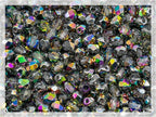 100 pcs of Faceted Fire Polished Pressed Czech Glass Beads 4mm (0.16in), Crystal Vitrail 00030-28101 BCV
