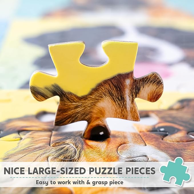 JOYIN 300 pcs Multicolor Dogs Puzzles, Jigsaw Puzzle for Kids and Adults(27.6" x 19.7"), Puppy Theme Puzzles for Teens, Collection Gift Home Art Decor