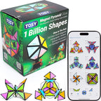 TOSY Magnet Pyramid Glow - 1 Cube Transforms into 1 Billion Shapes, 12 Pieces, 243 Rare Earth Magnets, Glowing, Holographic Design Magnet Tiles Creative Puzzle STEM/STEAM Toy