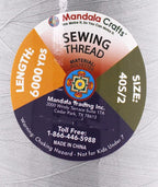 Mandala Crafts 4 Pack of Serger Threads Cones Spools - 40S/2 24000 Yards Polyester Gray Threads for Sergers Machine and Overlock Quilting Sewing Machine