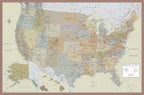 24x36 United States, USA Contemporary Premier Wall Map Poster (24x36 LAMINATED)