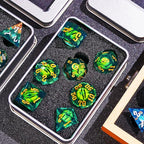 The Moon&Dragon Eye Liquid Core DND Dice Set – Unique Mystery Resin Dice for Dungeons & Dragons – Moon Dice Set for D&D Gifts