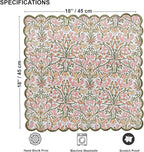 Ridhi Sassy Salmon Pink Hand Block Print Napkins 18" x 18" Set of 4 Reusable Cotton Dinner Napkins for Weddings, Parties & Everyday Dining, Thanksgiving, Christmas, Fall