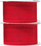 Mandala Crafts Red Burlap Ribbon 2 Inches Wide Jute Ribbons for Crafts - 20 Yds Roll Rustic Burlap Wrap Trim Ribbons for Wreaths Bows Wedding Party Decoration