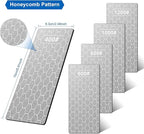 Diamond Sharpening Stone, 5 Pcs Knife Sharpening Stone with Extra Fine/Coarse Plate and Non-slip Base, 400/600/800/1000/1200 Grit
