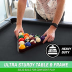 GoSports 6, 7, or 8 ft Billiards Tables - No Assembly, Choose Your Color - Portable Pool Table Includes Full Set of Balls, 2 Cue Sticks, Chalk and Felt Brush