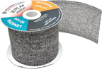 Mandala Crafts Gray Burlap Ribbon 3 Inches Wide Jute Ribbons for Crafts - 20 Yds Roll Rustic Burlap Wrap Trim Ribbons for Wreaths Bows Wedding Party Decoration