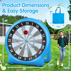 6FT Inflatable Dartboard, Giant Kick Darts Soccer Darts Golf & Throw Dart with Air Pump, Giant Outdoor Games, Blow up Soccer Dart for Yard Party Large Dartboard for Kids & Adults 20+Games
