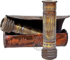 Handmade Brass Kaleidoscope Engraved Nautical Kids Gift with Antique Leather Case Educational Gift Vintage Decor Collection