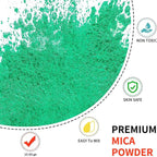 Mica Powder - 100g Mica Powder for Epoxy Resin - Metallic Color Pigment for Resin, Soap, Bath Bombs, Eye Shadow, Nails, DIY Crafting Projects etc. (Emerald Green)