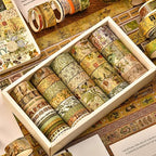 36 Rolls Vintage Washi Tape Pack Retro Arts Adhesive Tapes Wide Chronicle Decorative Masking Tape Sets for Craft, Kids, Scrapbook, DIY, Gift Wrapping (Forest Praise)