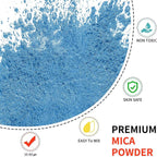 Mica Powder - 100g Mica Powder for Epoxy Resin - Metallic Color Pigment for Resin, Soap, Bath Bombs, Eye Shadow, Nails, DIY Crafting Projects etc. (Blue)