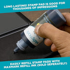 MaxMark Large Premium Dry No Ink Stamp Pad - 3.5" x 6.25" - Quality Felt Pad