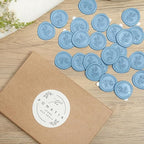 PONATIA Dusty Blue Wax Seal Stickers - 50 Pcs Self- Adhesive Wedding Invitation Seal Stickers, Perfect for Invitation Cards, Envelopes Christmas Cards, Gift Wrapping, Party Menu Decor