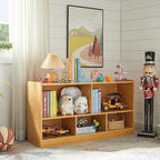 Toy Organizers and Storage, 5-Section Kids Bookshelf for Organizing Books Toys, School Classroom Wooden Storage Cabinet for Children's Room, Playroom, Nursery (Natural)