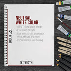 U.S. Art Supply 9"x12" Mixed Media Sketchbook, 2 Pack (60 Sheets), 98 lb (160 GSM) - Spiral-Bound Pad with Perforated Acid-Free Paper - Artist Sketch Book for Drawing, Painting, Watercolor