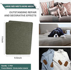 Azobur Couch Patch Repair Fabric,Microfiber Fabric, Self-Adhesive, for Sofa Repair and Upholstery, 2 Pieces, 9.5 x 11 inches (Olive Green)