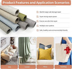Fine Linen Fabric Patches, Self-Adhesive, Extra Large 12x40 inch, Multi Color, for Sofa & Clothes Repair (Dark Grey)