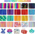GIRAFVINYL Glitter Holographic Vinyl Bundle, Rainbow Holographic Permanent Vinyl 12" x 12" 17 Sheets Rainbow Glitter Vinyl Permanent for DIY Stickers, Signs, Cup, Home and Car Decorations