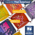 Puzzle Sorting Trays - 6X Puzzle Organizer for Sorting 1000 Pieces up to 4800 Pieces, Stackable Jigsaw Accessories for Adults