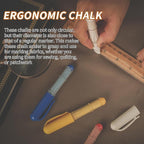 (3-pack) Fabric Chalk Markers -Erase Tailor’s Chalk for Quilting and Sewing - Compatible with Most Fabrics - With Dosing Wheel Technology, Red, Blue, White