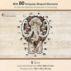 Mastodon S Wooden Puzzle for Adults - A 80-Piece Prehistoric Giant Ready to Adorn Your Living Space with Its Majestic Presence