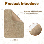 Iron on Patches, 8 Pieces Iron on Linen Patches,Fabric Patches for Couch, Tent, Clothing, Seat, Linen Repair Decorating Kit 3.7" by 4.9" (9.5 cm x 12.5 cm, Rice Coffee)