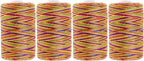 Mandala Crafts 4 Pack of Serger Threads Cones Spools - 20S/2 2000 Yards Polyester Rainbow Threads for Sergers Machine and Overlock Quilting Sewing Machine