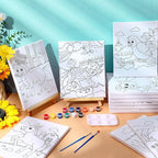 Zhanmai 12 Pack Pre Drawn Canvas for Painting Sip and Paint Kit 8" x 10" Paint Party Set Canvas Painting Pre Printed Canvases for Party Favor DIY Virtual Adult's Date Night(Cartoon Animals)