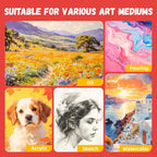 Simetufy 18 x 24 inch 5 Pack Canvas Panels Large Flat Canvas Boards for Painting - Gesso Primed Acid-Free 100% Cotton for Acrylics Oil Watercolor Tempera Paints