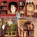 Fsolis Book Nook Kits, DIY Miniature House Kit 3D Puzzles for Adults Tiny House Mini Craft Bookshelf Nook Decor Gifts for Women Teenagers Book Lovers (Library of Wisdom)