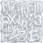 Letter and Number Iron On Patches, A-Z Alphabet and Numbers 0-9 Embroidery Applique Patch, DIY Decorative Heat Press Patches for Clothing Jeans Jackets Backpacks Hats (White 72 Pcs)