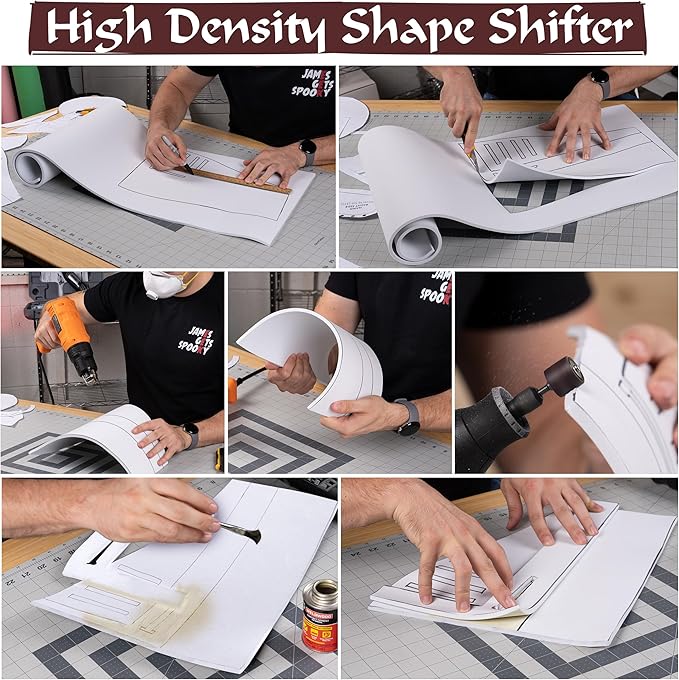 Shape Retention EVA Cosplay Foam 2mm (1mm-10mm) 14x39 inch White or Black High Density EVA Foam Sheets. Premium 85 kg/m3 Heat Shape Material for DIY Convention or Halloween Costumes by The Foamory