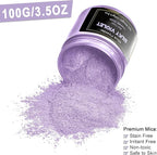 Violet Mica Powder Pigment (100g) -Cosmetic Grade Metallic Mica Powder for Epoxy Resin, Lip Gloss, Soap,Candle Making, Bath Bombs,Tumblers,Jewelry, Dyes and DIY Crafting Projects(Silky Violet,3.5oz)