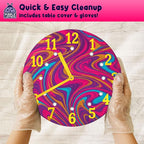 Acrylic Pouring Paint DIY Clock Kit - Creative Kids Painting Kit - 6 7 8 9 10 11 12 Year Old Girl Gift Ideas, Birthday & Christmas Gifts for 6-12 Year Old Boys & Girls - Crafts for Kids 6-8 8-12